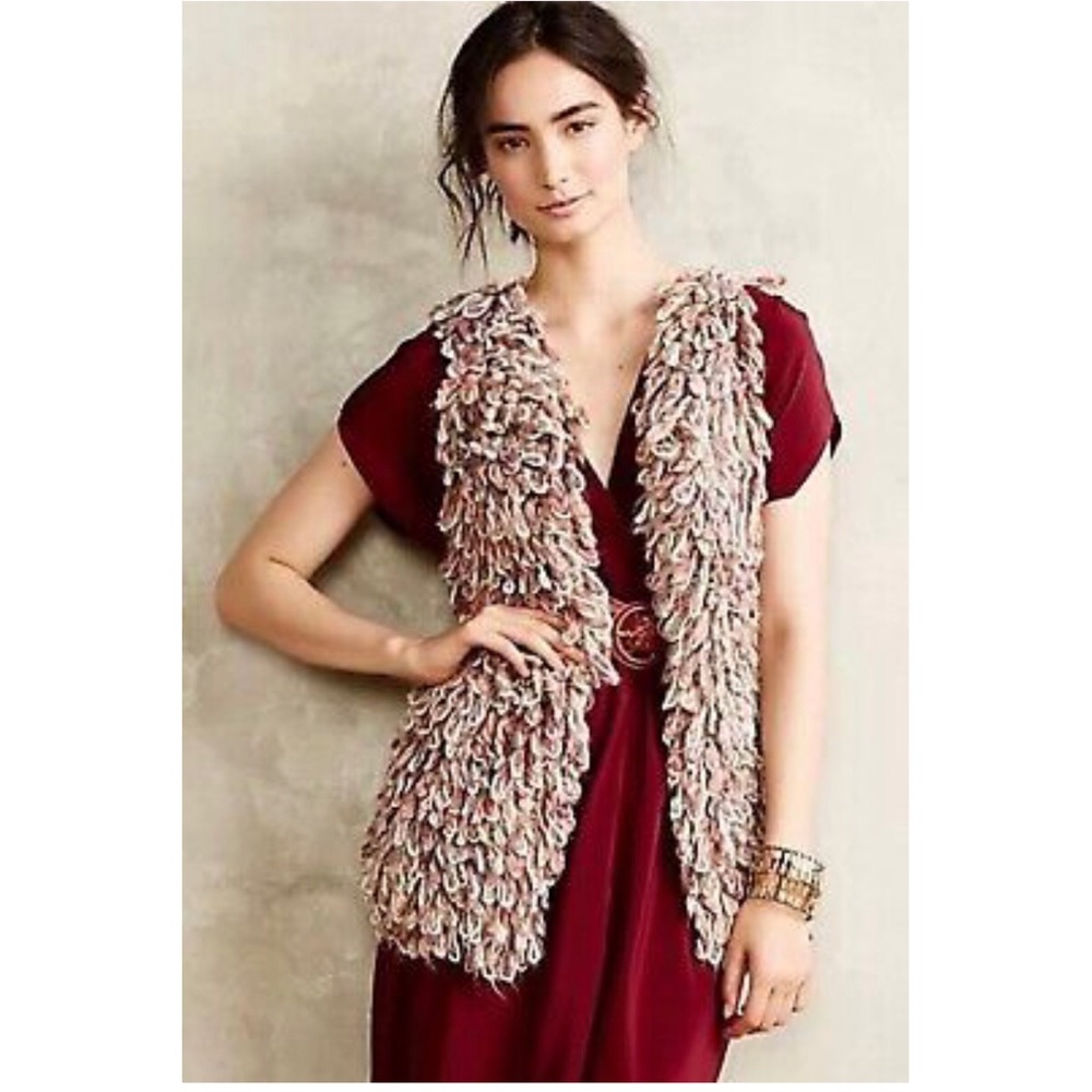 2x 👯‍♀️Host Pick⚡️Anthropologie Sherbet Loop Knit Vest